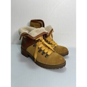 Frye and Co. Anise Brown Suede Leather Boots Sherpa Lined Woman’s Size 8